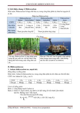 Hóa học - Chuyên đề Hiđrocacbon no